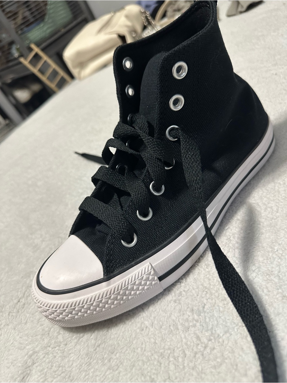 Converse Black and White High-Top Womans Sneakers
